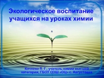 Презентация по химии Экологическое воспитание учащихся