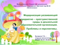 Презентация Модернизация развивающей предметно – пространственной среды в дошкольной образовательной организации. Проблемы и перспективы.