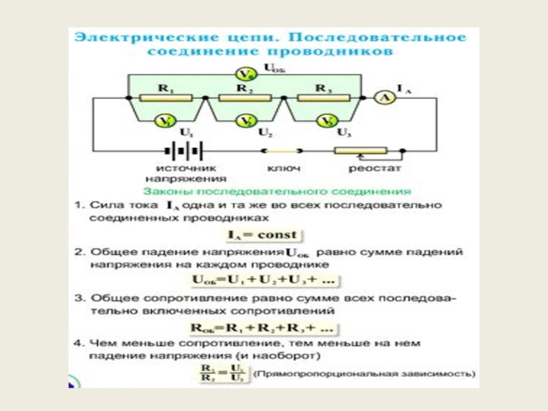 Последовательное соединение проводников 8 класс технологическая карта