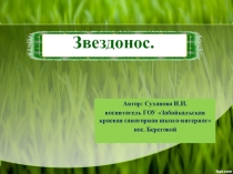 Материал для проведения занятия во внеурочное время по экологическому воспитанию: Звездонос.