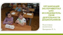 Выступления на педагогических чтениях Организация экспериментально - исследовательской деятельности