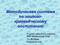 Презентация по экологии на тему: Методическая система по эколого-краеведческому воспитанию