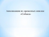Презентация по трудовому обучению на тему Изготовление аппликации из древесных опилок Собака