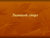 лыжные виды спорта