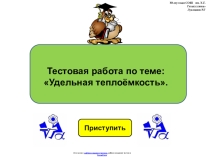 Тестовая работа по физике 8 класса по теме:  Удельная теплоёмкость в виде презентации.