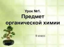 Презентация по химии на тему:Предмет органической химии