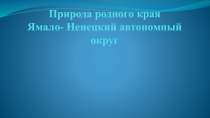 Природа родного края Ямало-Ненецкий автономный округ