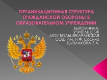 ОРГАНИЗАЦИОННАЯ СТРУКТУРА ГРАЖДАНСКОЙ ОБОРОНЫ В ОБРАЗОВАТЕЛЬНОМ УЧРЕЖДЕНИИ
