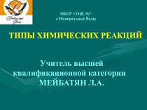 Презентация к уроку по теме: Типы химических реакций
