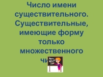 Существительные, имеющие форму только множественного числа