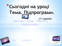 Презентація з інформатики на тему Поняття підпрограми(10 клас)