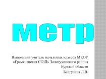 Презентация по математике на тему Метр (2 класс)