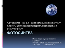Презентация по биологии на тему Фотосинтез (9 класс)