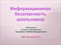 Открытый урок по информатике на тему информационная безопасность