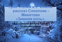 Урок чтения в 3б классе рассказ Соколова – Микитова Зимняя ночь.