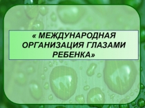 Международная организация глазами ребенка