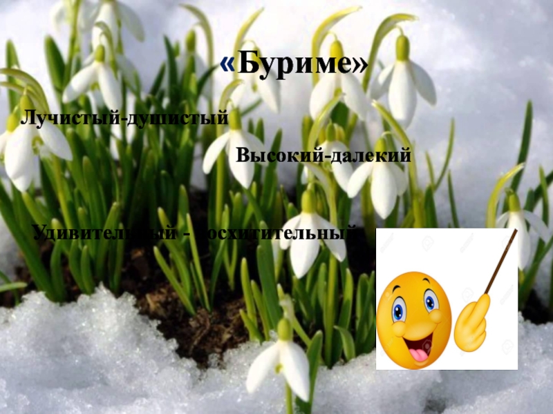 Презентация Обобщение по теме Имя прилагательное (5 класс) «Буриме» «Буриме»