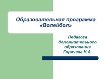 Рабочая программа дополнительного образования по темеВолейбол