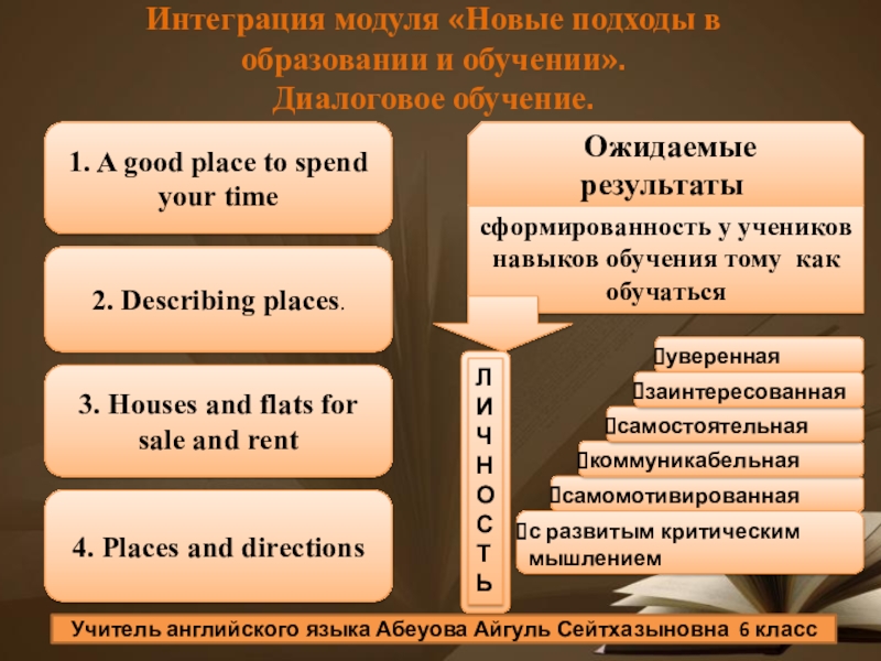 Презентация на тему Интеграция модуля «Новые подходы в образовании и обучении». Интеграция модуля «Новые подходы в образовании и обучении». Диалоговое обучение. Ожидаемые