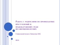 Работа с родителями по профилактике правонарушений