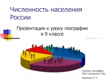 Презентация по географии 9 класса по теме Динамика численности населения России