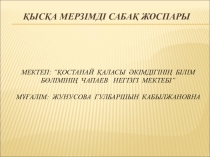 Урок по казахскому языку
