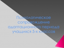 Психологическое сопровождение адаптационного периода учащихся 5-х классов