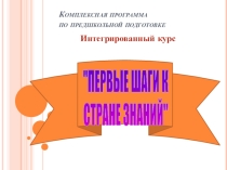 Комплексная программа по предшкольной подготовке