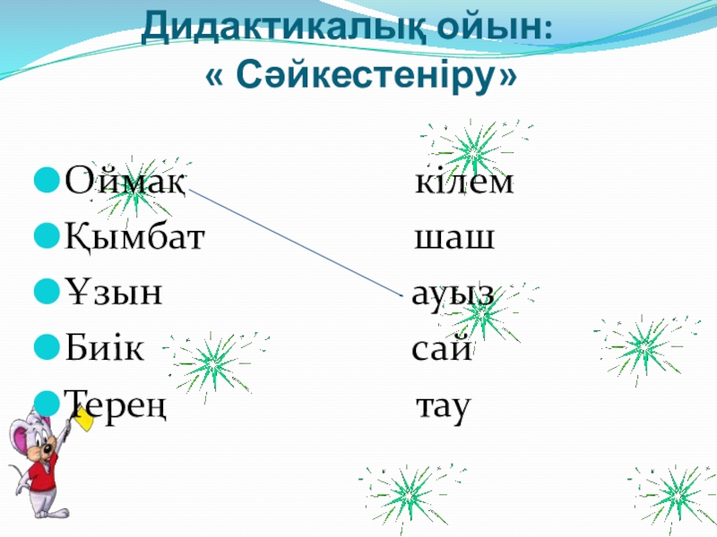 Қазақ тілі. Сөз таптары (3 класс) Дидактикалық