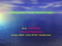 Презентация по биологии Покровы тела животных, 7 класс