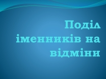 Презентація Поділ іменників на відміни