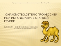 Презентация по познавательному развитию Знакомство с профессией резчика (СТАРШИЙ ДОШКОЛЬНЫЙ ВОЗРАСТ)