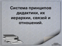 Презентация Система принципов дидактики, их иерархии, связей и отношений