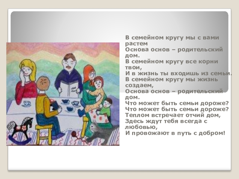 Презентация на тему В семейном кругу мы с вами растем Основа В семейном кругу мы с вами растем Основа основ – родительский дом. В семейном кругу все корни