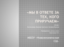 Презентация по экологии Мы в ответе за тех, кого приручаем