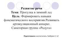 Прогулка в зимний лес