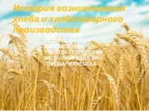Презентация по технологии на тему: История возникновения хлеба и хлебопекарного производства