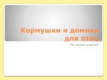 Презентация по дошкольному образованию Кормушки и домики для птиц