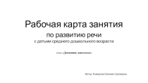 Рабочая карта занятия по развитию речи с детьми среднего дошкольного возраста тема Домашние животные