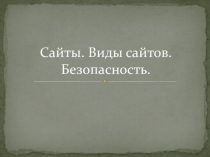 Презентация по информатике на тему Сайты.Виды сайтов.Безопасность(9 класс)