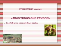 Презентация для 5 класса ФГОС Грибы