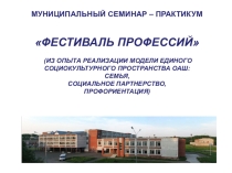 Презентация сетевого социально-образовательного события Фестиваль профессий