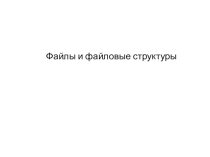 Презентация по информатикеФайлы и файловые структуры(7 класс)