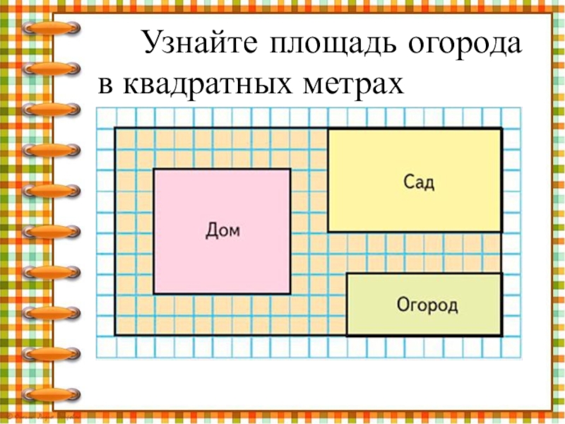 На рисунке показан план школьного сада найдите площадь сада