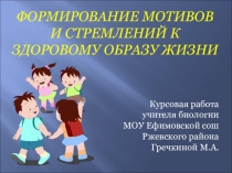 Презентация к проекту по биологии Формирование мотивов и стремлений к здоровому образу жизни