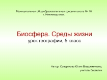 Конспект по географии на тему Биосфера