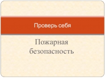 Презентация по ОБЖ Проверь себя (ПБ)