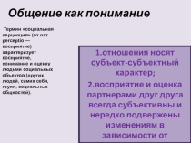 Общение как понимание