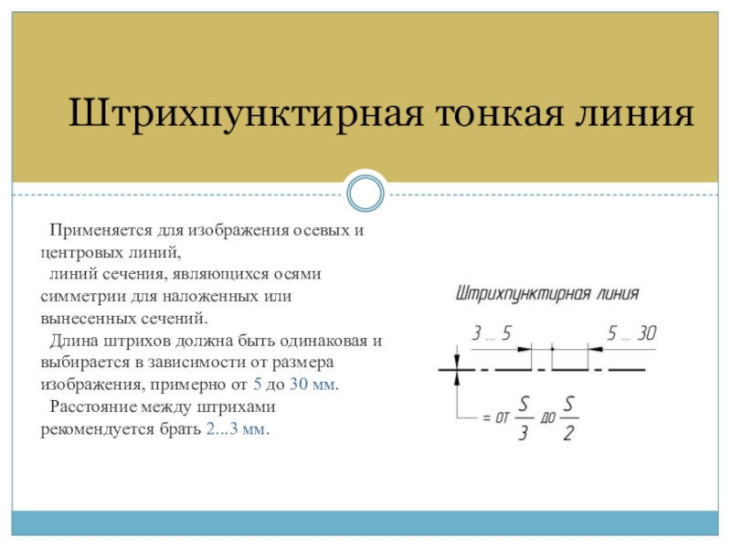 Штрихпунктирные линии на чертежах заканчиваются и пересекаются