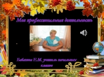 Презентация Моя профессиональная деятельность